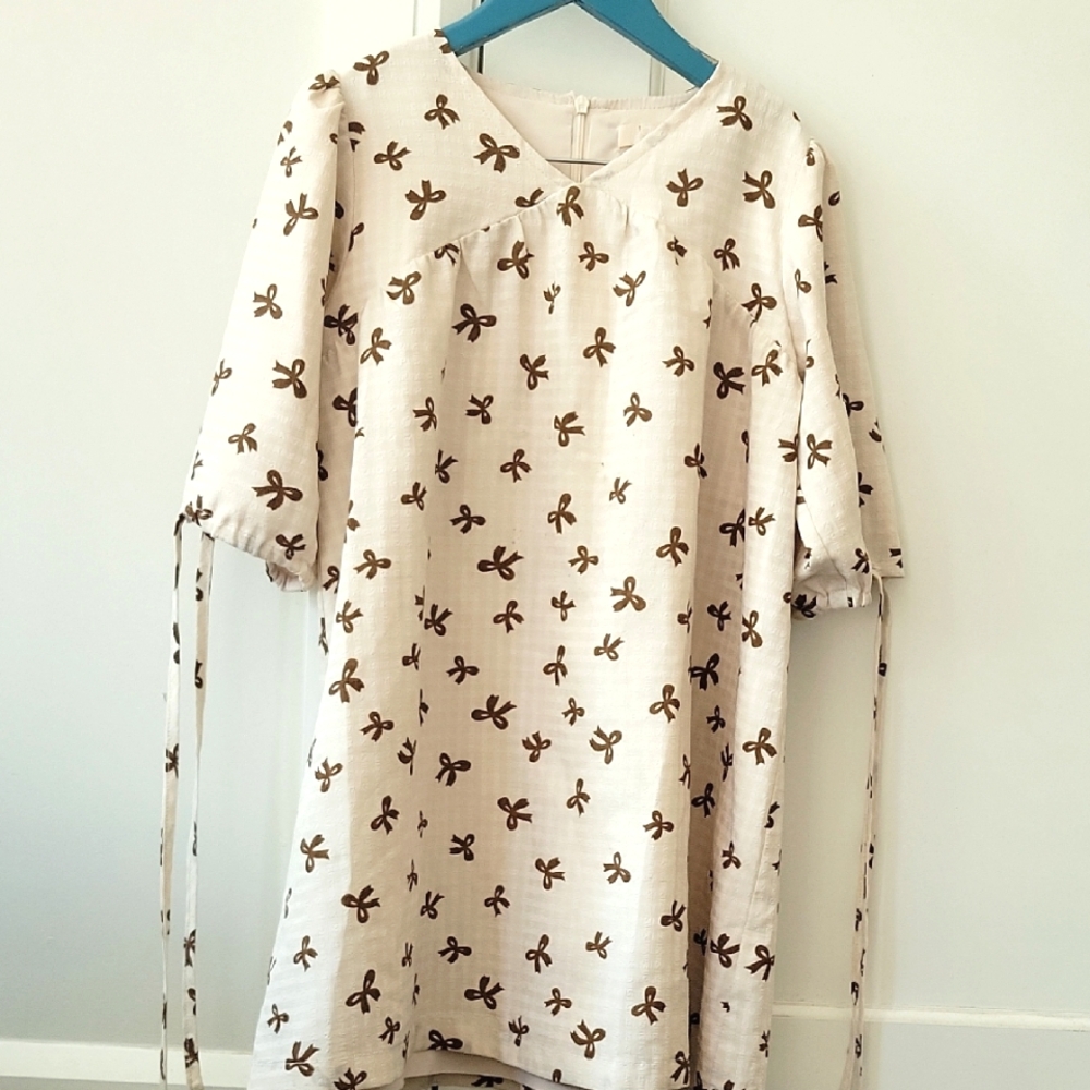 Jars Collections Cream and Brown Kids Dress